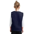 thumbnail image 2 of RUNQHUI Kids Button Volunteer Activity Vest Button Up Irregular Hem Waistcoat Sleeveless Waiter Bartender Uniform Navy Blue L, 2 of 5