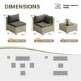 thumbnail image 3 of POTEBAN 7 Piece Outdoor Patio Furniture Set, Grey Rattan Wicker Outdoor Conversation Sectional Sofa Set with Cushions for Backyard, Gray, 3 of 9
