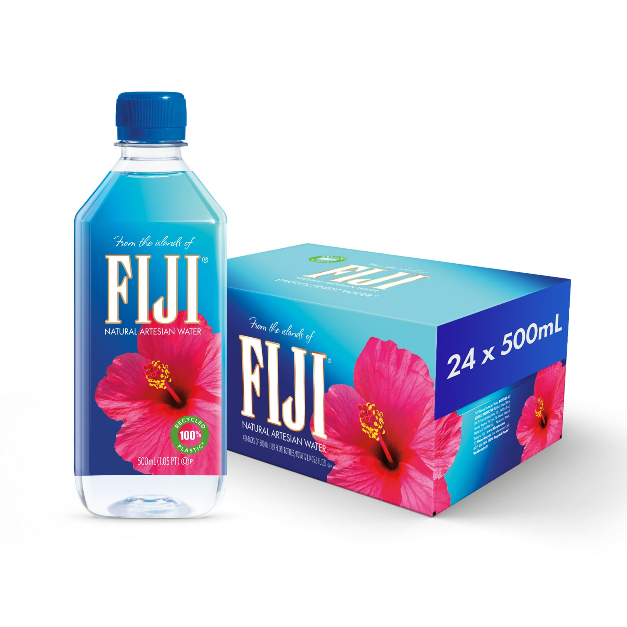 FIJI Natural Artesian Bottled Water 500mL / 16.9 fl oz (Pack of 24)
