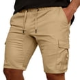 thumbnail image 2 of Trgacdwlo Mens Cargo Shorts High Elastic Waist Lightweight Mens Athletic Shorts Summer Camping Travel Mens Gym Shorts with Pocket Khaki XXXL, 2 of 4