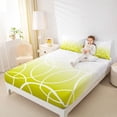 thumbnail image 4 of jejeloiu Modern Geometric Circle Queen Sheet Sets,White Yellow Ombre Bed Set For Girls Kids 4pcs, 4 of 7