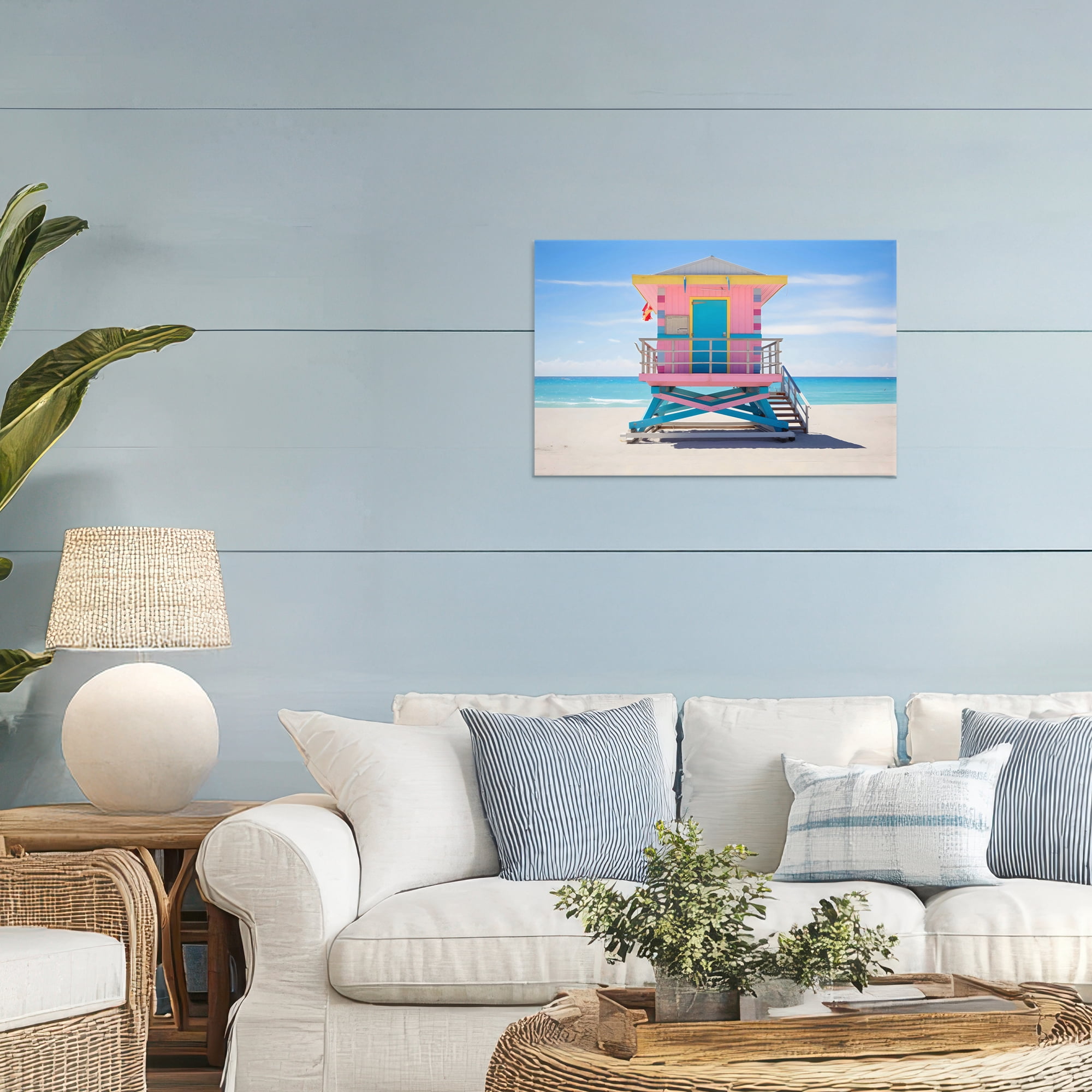 Stupell Industries Pastel Lifeguard Hut on Beach Canvas Wall Art, design by Creative Studio