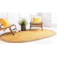 thumbnail image 2 of Natural Fiber Braided Oval Rug - Blue & Yellow, 4x6, 5x8, 8x10 ft. Handmade Sisal Jute Rug, 2 of 2