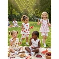 thumbnail image 5 of AceBaby Toddler Baby Girls Summer Outfits Floral Print Tops and Lace Trim Shorts 2Pcs Set,Size 6M-4T, 5 of 8