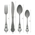 thumbnail image 2 of REGALWOVEN 24 Piece Silverware Set, Stainless Steel Floral Flatware Set for 6, Modern Cutlery Set Black 24, 2 of 6