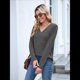 thumbnail image 5 of Camisetas de Larga para Mujer, Cuello en V, Suaves, Básicas, Holgadas, Informales, A Gris Oscuro XL, 5 of 9