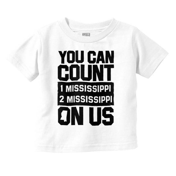 Count On Me Mississippi Toddler Boy Girl T Shirt Infant Toddler Brisco Brands 6M