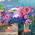 thumbnail image 5 of 1 Pcs 2D Flat License Plate Covers & Frames, Eagle among Flowers For Decorative Front, Waterproof For Decoration Aluminum License Plate Covers & Frames Cover For Men Women, 12" X 6", 5 of 7