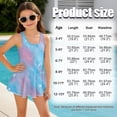 thumbnail image 6 of Uorisanigo Blue Pink Tye Dye Girls Swimsuit One Piece Polyester and Spandex Fabric Bathing Suit Swimwear Modest Beach Swim Dress Summer Vacation, Size 3-4, 6 of 6