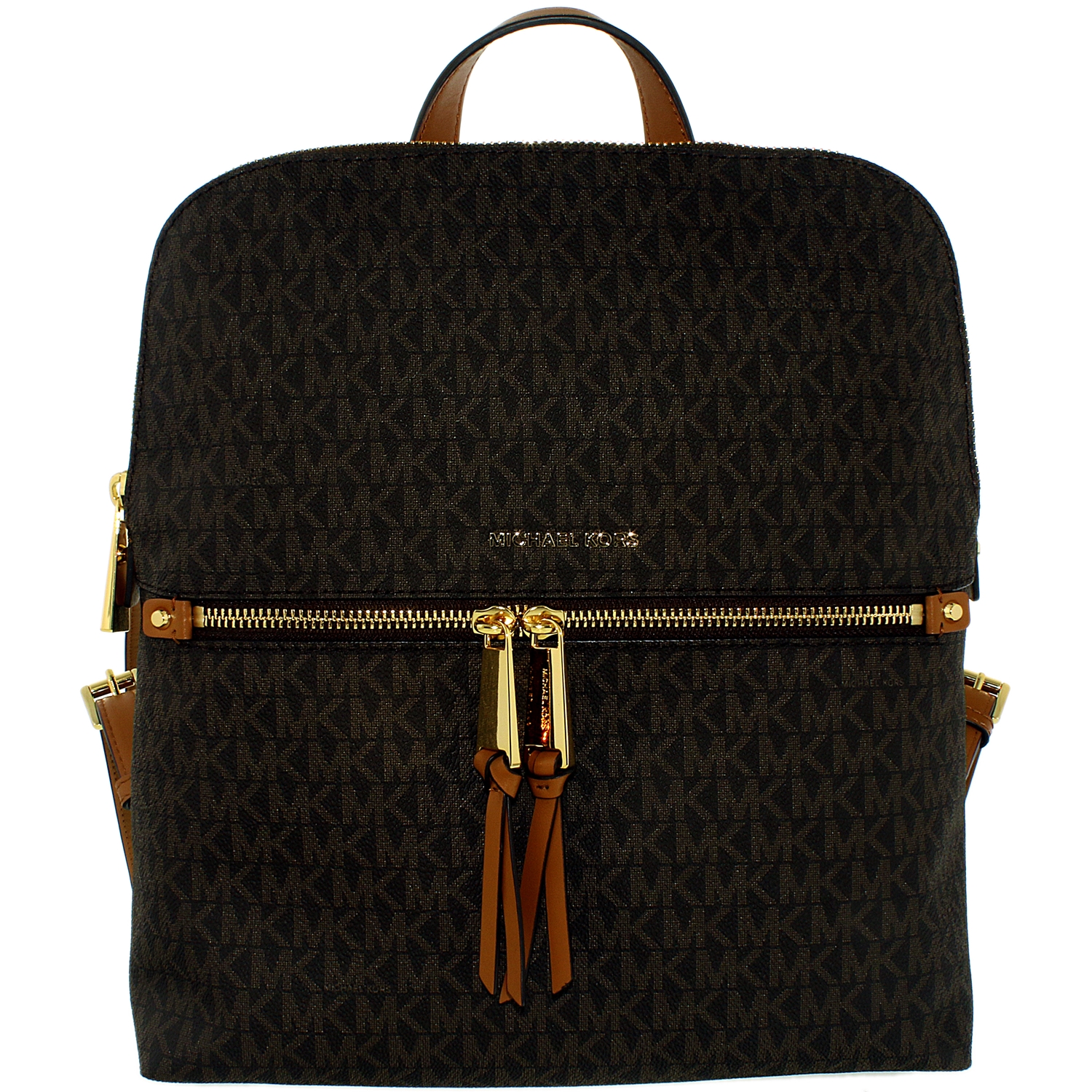 Michael Kors Women's Medium Rhea Signature Leather Backpack Brown