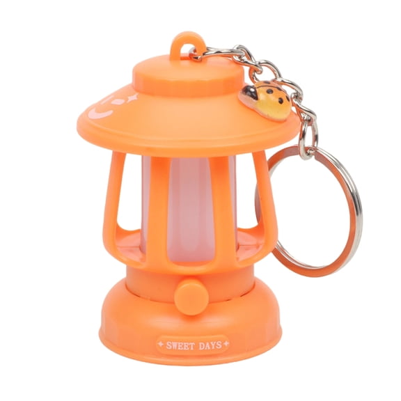Lantern Keyring With Bright LED Bulb USB Powered Retro Decoration For Nighttime Key Visibility Camping Accessory