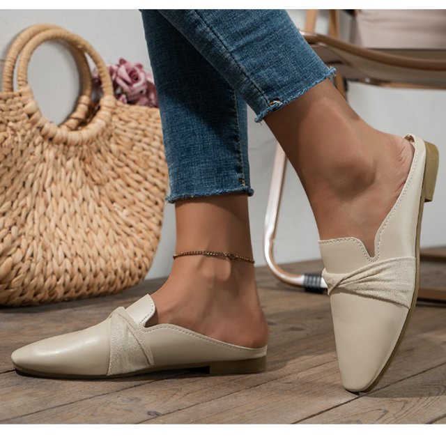 Zapatos sin espalda, zapatos planos sin espalda para mujer, zapatos planos sin espalda para mujer, zapatos sin espalda para mujer, salida de alta intensidad