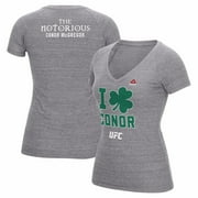 conor mcgregor ufc reebok grey 189 i clover conor tri-blend t-shirt for women