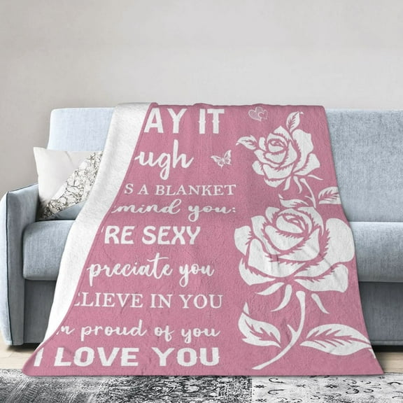 Anniversary Christmas Birthday Gifts for Her or Him Blanket (Rose) - Romantic I Love You Gifts for Boyfriend or Girlfriend - Wedding Gifts for Couple Wife Husband 50x40