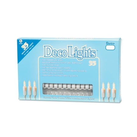 Ghost Light Strand - DecoLights Light Set - 35 Clear Bulbs - White Cord