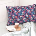 thumbnail image 4 of Pofeuu flower Skull leaf colorful Print Polyester Microfiber Plush Pillowcases, Super Soft and Cozy Pillow Case Covers with Envelop Closure（Pillow core not included）-20"x30", 4 of 6
