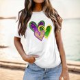thumbnail image 2 of PMUYBHF Mode pour Femmes Hauts Décontractés Manches Courtes Col Rond T-Shirt Imprimé Ample 3559 m, 2 of 5