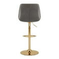 thumbnail image 2 of CorLiving Arwen Set of 2 Faux Leather Adjustable Height Indoor Barstools with Gold Pedestal Base, 2 of 7