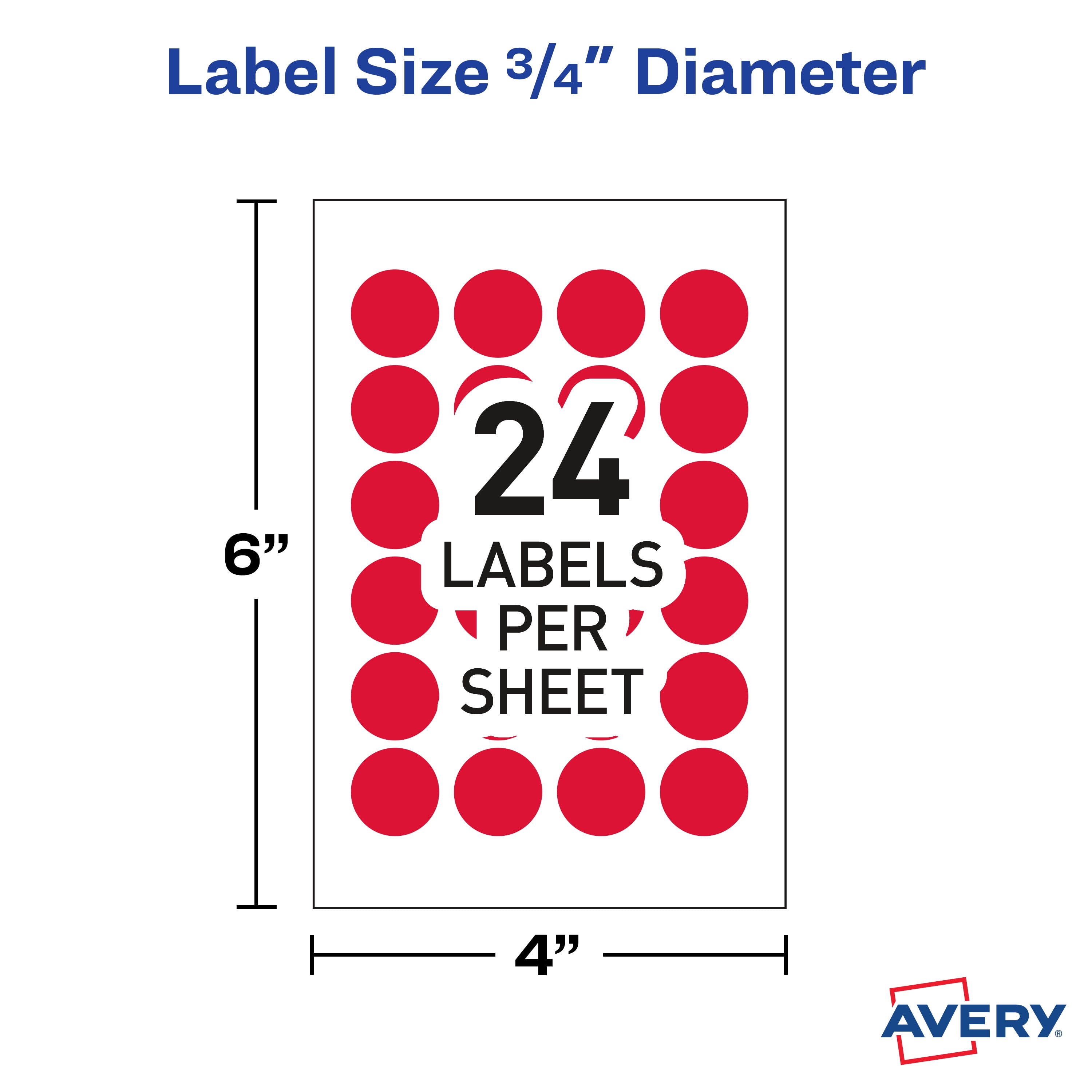 Avery Round Color Coding Labels, Removable, 0.75", 3 Packs (32136)
