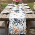 thumbnail image 4 of Octopus Coastal Table Runner 72 Inches, Summer Beach Coral Starfish Ocean Bed Runner Dresser Scarves Tabletop for Indoor Outdoor Parties/Ceremony/Banquet, 14" x 72", 4 of 9