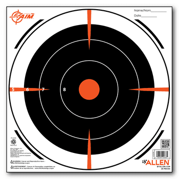 EZ  8" Square Bullseye Shooting Paper Targets, 12-Pack, Black/Orange