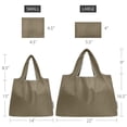 thumbnail image 2 of Wrapables Large & Small Foldable Tote Nylon Reusable Grocery Bags, Set of 2, Olive Gray, 2 of 5