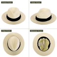 thumbnail image 2 of Sombreros de paja para mujer verano playa sombrero de sol ala ancha Fedora Cap UPF50+ Rojo Verde, 2 of 5