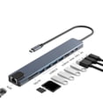 thumbnail image 2 of Convertidor de tipo C a HDTV, máquina de juegos de computadora para teléfono móvil multifunción 10 en 1, tarjeta de red de 100 m, concentrador USB-C, 2 of 6