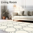 thumbnail image 2 of ODIKA 3x5 Machine Washable Non-Slip Area Rug, Lattice Trellis Interlocking Grid Contemporary Floor Textile High Traffic Rug, Ivory, 657436, 2 of 7