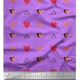 thumbnail image 1 of Soimoi Purple Cotton Voile Fabric Triangle & Arrow Heart Printed Fabric 1 Yard 42 Inch Wide, 1 of 3