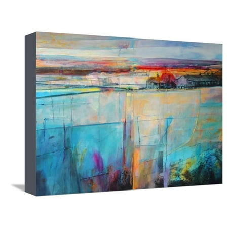 Soft Morning Light Colorful Transitional Abstract Landscape Art Stretched Canvas Print Wall Art By Kate Boyce