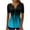 Blue, variant on JIUKE Plus Size Tops for Women Short Sleeve Notch V Neck Tunic Shirts Gradient Color Loose Fitted Tees