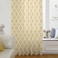 thumbnail image 6 of Yellow Moroccon Sheer Curtains 54 Inches Long, Farmhouse Minimalist Ethnic Geometric Light Filering Curtains, Breathable Simi Curtain Privacy Drapes for Kitchen Bathroom Small Window Treatment, 6 of 9