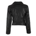 thumbnail image 4 of EFINNY Punk Women PU Leather Zipper Biker Motorcycle Coat, 4 of 5