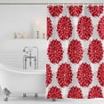thumbnail image 2 of Polyester Fabric Red Dahlia Shower Curtain, Vintage Country Grey Abstract Flowers Floral Waterproof Bathtub Curtain Bathroom Decor Set with Hooks 60 x 72 Inches, 2 of 6