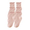 thumbnail image 2 of Price Drop! 3 Pack Luxalzxs Socks for Women Casual Trendy Cute Breathable Crew Socks Cotton Stretchy Comfy Cool Knit Ruffle Socks, 2 of 3