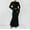 Black, variant on Blczomt Long Sleeve Women's Dresses Elegant Plain Black Maxi Evening Gowns Dressy Formal Crew Neck Dresses