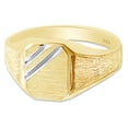 thumbnail image 2 of AFFY Men's Two-Tone Zeus Signet Ring In 14K Yellow Gold Over 925 Sterling Silver, Ring Size 10, 2 of 3