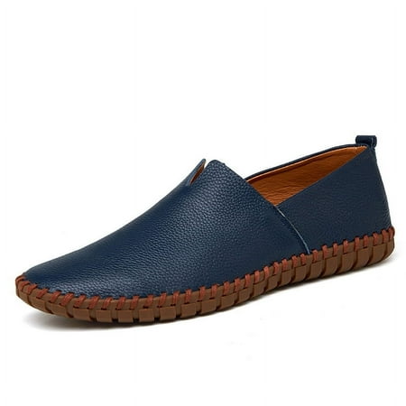 Mens Loafers Slip on Shoes Casual Comfort Soft Moccasin Daily Flats Driving Walking Shoes Lightweight-Blue