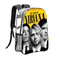thumbnail image 1 of Nirvana Mochila transparente temática, resistente y duradera, bolsa see-through para trabajo, deporte, universidad y viaje, 31 × 43 cm, 1 of 6