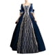 thumbnail image 1 of Gibobby Vestido sueter Vestido de mujer Estilo retro Color sólido Manga trompeta Vestido largo de princesa(Azul marino, M), 1 of 5