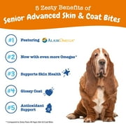 Zesty Paws Senior Advanced Skin & Coat Bites for Senior Dogs, for Healthy Skin & Coat, Chicken, 90ct