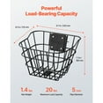 thumbnail image 2 of KFFKFF Front Bike Basket with Fixed Bracket - Supports Up to 20 lbs, Made of Durable Steel, Suitable for Kids' Bikes, Adult Bicycles, and Electric Scooters, 2 of 9