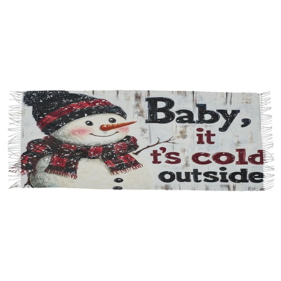 BZSMCE Women Scarf Snowman with The Words Simple Pattern Soft Warm Long Large Scarves