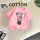 thumbnail image 2 of Ropa infantil de Disney Ropa infantil de Minnie Camiseta de algodón de moda de verano para niñas Camiseta de dibujos animados de calle para niños y niñas, 2 of 4
