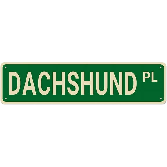Hund PL Street Sign, Dachshund Decor Dachshund Dog Sign Dachshund Gift, Funny Wall Decor for Home/Man Cave/Bar, Quality Metal Signs 16x4 Inch