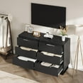 thumbnail image 4 of Senfot 6 Dresser for Bedroom, Freestanding Vertical Drawer Cabinet with Storage, 47.2" Wide Dresser, Wooden Closet Storage Chest for Living Room, Hallway, Entryway, Black, 4 of 7