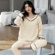 thumbnail image 3 of Conjunto de Pijama de 100 KG para mujer, ropa de dormir de dos piezas, pantalón de manga larga, traje de algodón para otoño e invierno, 5XL, 3 of 4