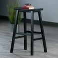 Winsome Wood Satori Saddle Seat Bar Stool, Black Finish