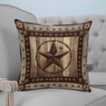 thumbnail image 4 of 18x18 Pillow Covers Set of 2, Western Farmhouse Throw Pillow Covers Decorative Couch Cushion Case, Primitive Rustic Country Retro Texas Star Microfiber Square Pillowcases for Bedroom Car Living Room, 4 of 7